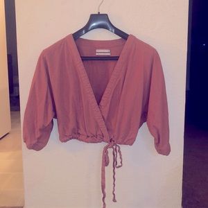 Pink Wrap Crop Top